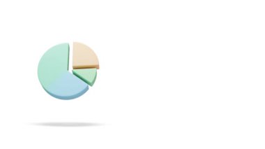 Canlandırılmış Veri Görselleştirme Pastası 3D Turta Çizelgesi, Raporlar ve Sunumlar için Bilgi Elemanı