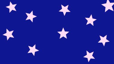 Gökyüzü Animasyon Arkaplanı Üzerinde Yüzen Pembe Yıldızların Tekrarlayan Bir Şablonu