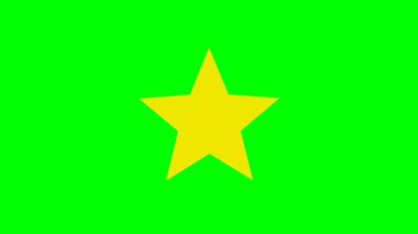 Yeşil ekranlı parlak sarı yıldız animasyonu (kromakey) arka plan. Yaratıcı çalışmalarda tasarım projeleri, video düzenleme, geçişler veya dekoratif unsurlar için mükemmel.