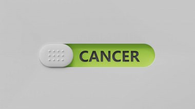 Kaydırma düğmesine mesaj çek. Kare tahta bloklar. Üst görünüm, düz zemin. Kaydırma düğmesine yakın çekim, yeşil arkaplanda 3D İş Konsepti.