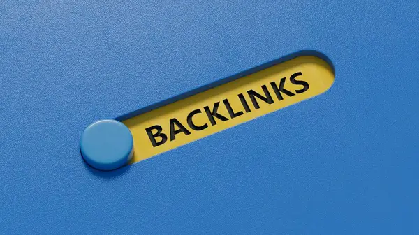 Arka bağlantılar - mavi arkaplanda 3D kaydırma düğmeli kavramsal metin.