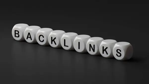 Arka bağlantılar - siyah arkaplanda ahşap dice3D görüntülenmiş kavramsal metin.