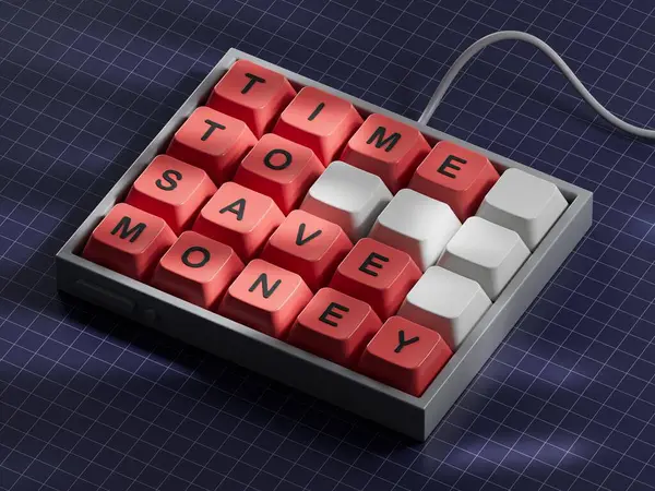 Para sembolünü kurtarma zamanı. Para biriktirme zamanı. İş ve para biriktirme zamanı. Para biriktirme zamanı. Boşluk 3D görüntülemesini mavi arkaplana kopyala.