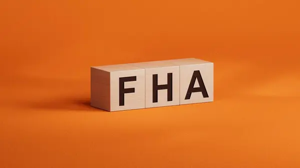 Tahta küplere yazılan faq sözcüğü. Tahta küplere yakın çekim, turuncu arka planda 3D iş kavramı..