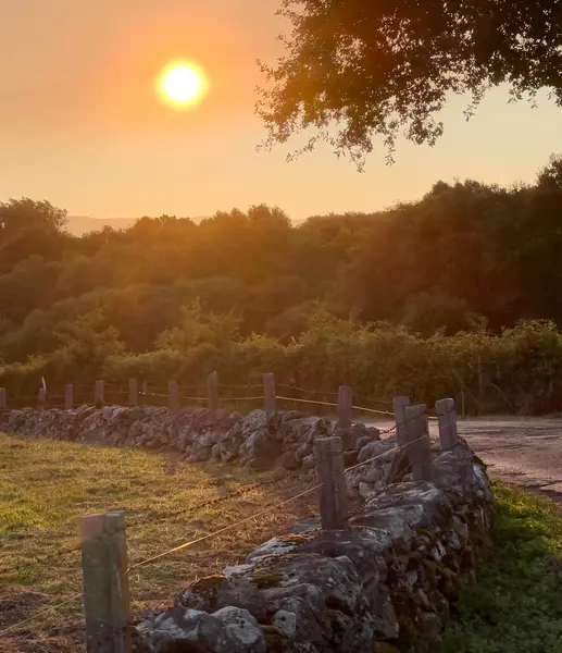 Gün batımında güzel bir kır manzarası