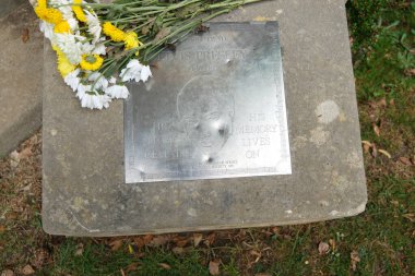 Shanklin, Wight Adası, İngiltere. 22 Mayıs 2025. Elvis Presley 'e bir hediye Rylstone Gardens' taki orkestra standının yanında..