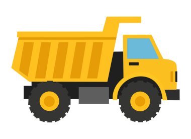 Canlı, sarı bir damperli kamyon çizimi, inşaat için hazır, taşıma, ve iş sahalarında ağır iş.