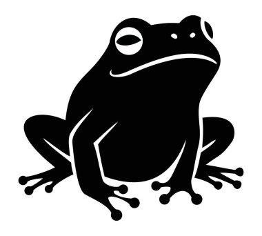 Kurbağa silueti, doğa ve vahşi yaşam temaları için amfibi hayvan çok yönlü vektör çizimi