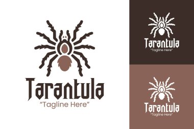 Bu profesyonel kahverengi tarantula logosu kalın ve temiz bir düzende simetrik bir örümcek silueti sergiliyor. Yaratıcı ajanslar, hayvan koruma markaları ya da ayırt edici, unutulmaz markalar arayan korku temalı eğlence ürünleri için tasarlandı.