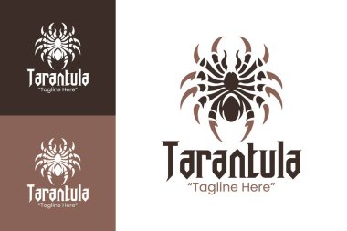 Modern bir minimalist tarantula logosu koyu kahverengi ve beyaz bir palette sunuluyor. Temiz ve minimal tasarım, çarpıcı görsel cazibe arayan giyim markaları, dövme stüdyoları ve eğlence kanalları için ideal hale getiriyor..
