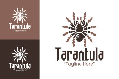Yaratıcı ve soyut tarantula logosu dengeli bir örümcek sembolü oluşturan geometrik kahverengi elementler içerir. Tasarım stüdyoları, bilim eğitimi markaları veya modern, temiz kenarlı dijital varlıklar için uygundur..
