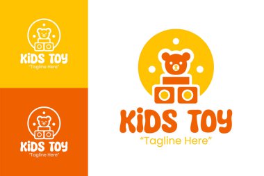 Çocuk Markaları İçin Parlak ve Renkli Oyuncak Logosu Tasarımı