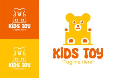 Eğlenceli Oyun Zamanı Markası için Tuhaf Çocuklar Oyuncak Logosu