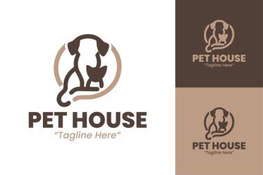 Hayvan Bakımı ve Bakımı Minimalist Logosu