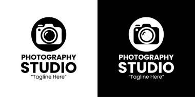 Yaratıcı Kamera Tasarımlı Profesyonel Fotoğraf Stüdyosu Logosu