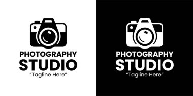 Profesyonel Kamera Tasarımlı Zarif Fotoğraf Stüdyosu Logosu
