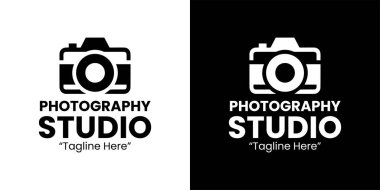 Moda Kamera Simgesi ile Yaratıcı Fotoğraf Stüdyosu Logosu