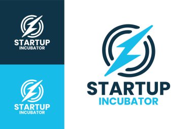 Modern Başlangıç Kuluçka Logosu Ampul ve Oklarla Damgalama