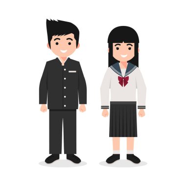 Uluslararası Ortaokul Karakteri Okul Üniforma Vektörü