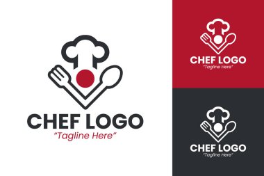 Şefler için kaliteli bir logo, kaliteli restoran markaları ve aşçılık hizmetleri için ideal..