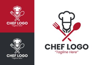 Şefler için gösterişli modern bir logo, dijital markalaşma ve restoran hizmetlerinde kullanmak için mükemmel..