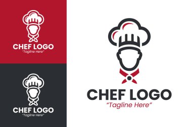 Aşçılar için minimalist bir logo, markalaştırma işleri ve yemek servisleri için ideal..