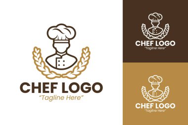 Aşçılar için minimalist bir logo, restoran markalaştırma ve aşçılık hizmetleri için mükemmel..