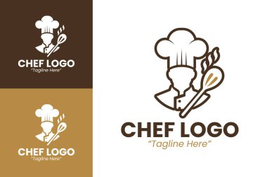 Aşçılar için profesyonel bir logo, yemek ve restoran endüstrisinde markalaşmak için ideal..