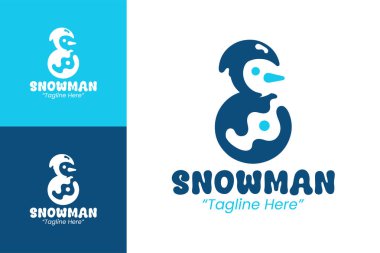 Eriyen Kardan Adam markası için minimalist bir logo. Modern kış tatili markaları için mükemmel..