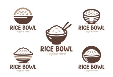 Modern minimalist tarzda tasarlanmış 5 pirinç kasesi logosu. Asya restoranları, pirinç dükkanları, aşçılık markaları ve gıda işleri için mükemmel. Prim isteyen profesyonel şirketler için harika. Lezzetli ve şeften esinlenilmiş marka kimliği..