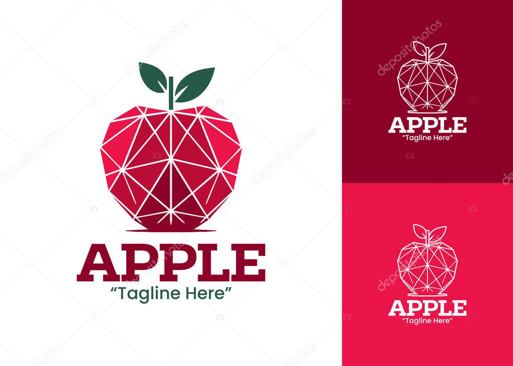 A premium apple logo emblem designed for nutrition stores, wellness brands, and lifestyle identity.