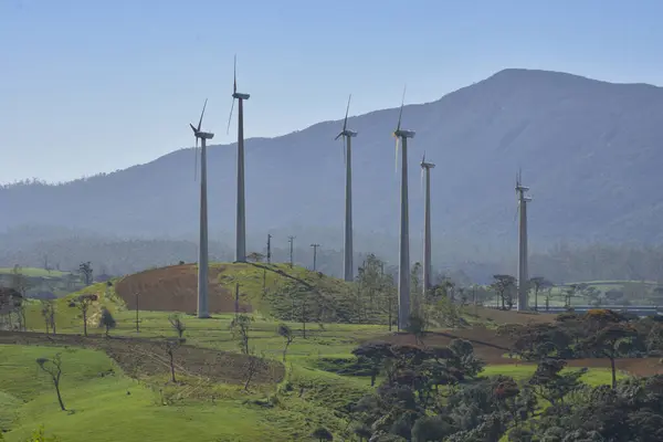 Yeşil Tepelerde Rüzgar Türbinleri Sri Lanka 'da Yenilenebilir Enerji Üretiyor