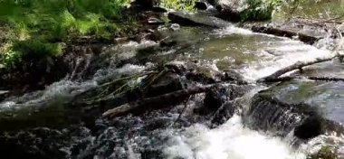 Ukrayna 'da bir nehir yatağında küçük bir şelale