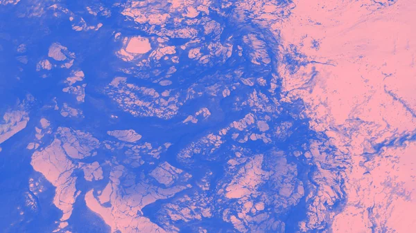 Blue Pink Blurred Patchy Watercolor Panorama Background Marble — Stock Photo, Image