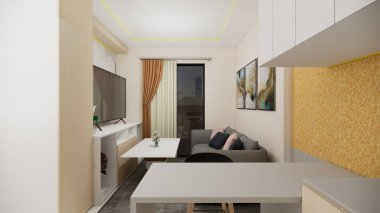 Modern oturma odası.