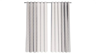 modern perde beyaz arkaplanda izole.