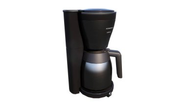 Beyaz arkaplanda izole edilmiş elektrikli kahve makinesi