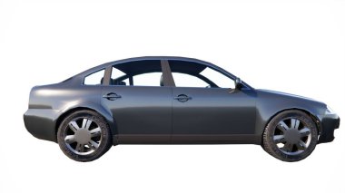 Beyaz arka planda siyah araba