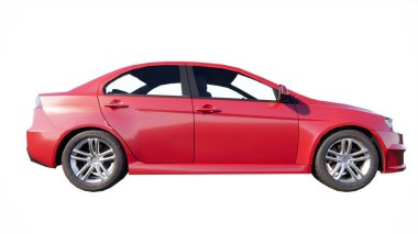 kırmızı spor araba - 3 boyutlu illüstrasyon