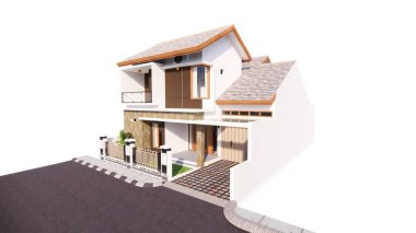 Yüzü olan modern bir ev.