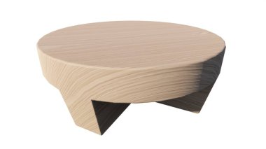 beyaz arkaplanda izole edilmiş modern ahşap tabure