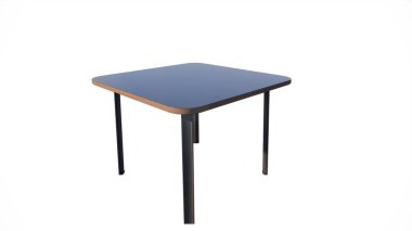 beyaz arkaplanda masa ve sandalye