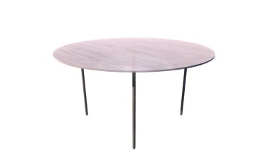 Modern ahşap masa beyaz arkaplanda izole