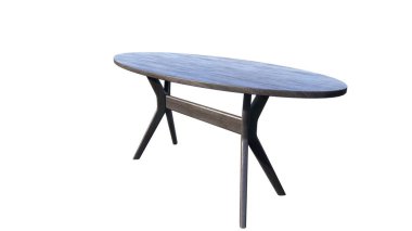 boş masa ve sandalye beyaz arkaplanda izole edildi