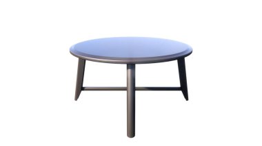 Metal sandalyeli masa beyaz arkaplanda izole