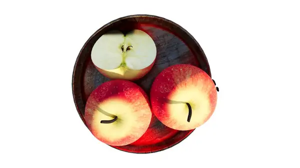 Beyaz arkaplanda elma