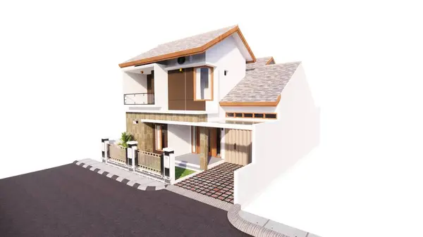 Yüzü olan modern bir ev.