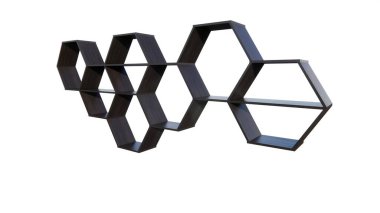 Üç parçalı metal dikdörtgen şekil.