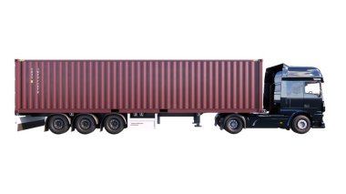 beyaz zemin üzerine kargo kamyon.