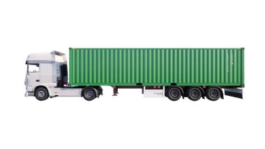 Beyaz arka plan üzerinde izole kargo kamyon